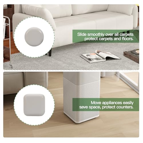 12PCS Stick Furniture Sliders – 1 Inch Sliders for Furniture On Carpet, Furniture Sliders for Hardwood Floors, Carpet & Tile, Beige Moving Sliders, Furniture Movers(8 Round + 4 Square) - size: 12pcs