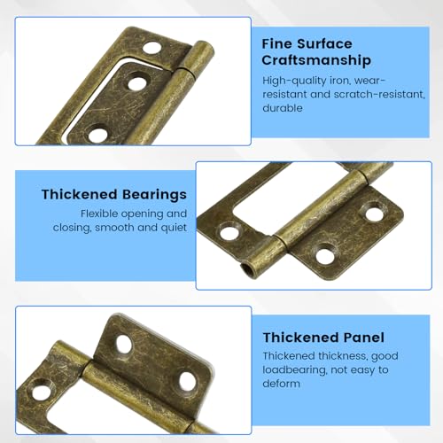 SDTC Tech 4-Pack Non-Mortise Door Hinges Bifold Butt Cabinet Hinges Bronze - color: Bronze