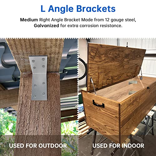 (8PCS) 3x3x1.5 L Brackets Heavy Duty, Galvanized Corner Brace - size: 3x3x1.5“ ( 8 Pack)