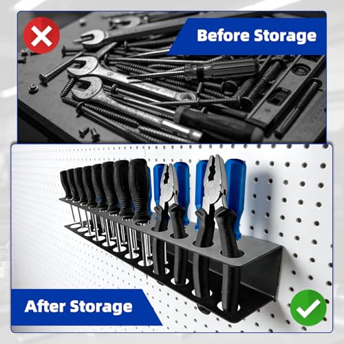 2Pack Screwdriver Organizer Wall Mounted, Heavy Duty Rustproof Tool Organiz