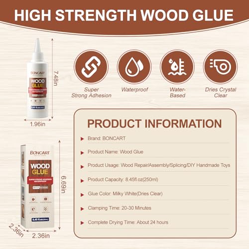 Boncart 8.45 fl.oz Super Strong Wood Glue