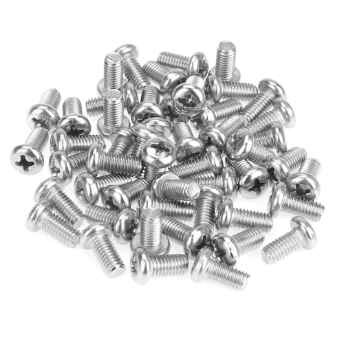55 Pieces M5 x 10mm Machine Screws, Thread Pitch 0.8mm, Sutemribor M5 Phillips Pan Head Machine Screws, 304 Stainless Steel, Fully Threaded, Silver - size: M5 x 10mm, style: Phillips Pan Head