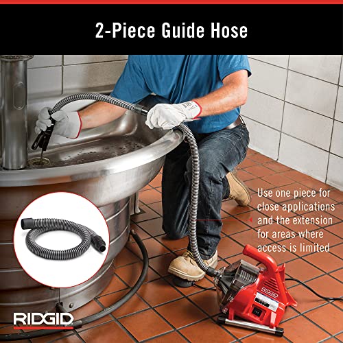 RIDGID 55808 PowerClear 120-Volt Drain Cleaning Machine Kit for Tubs, Showers, and Sinks, Drain Cleaner Machine Kit with AUTOFEED, Inner Core Cable, and Guide Hose