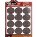 Yelanon Felt Furniture Pads for Hardwood Floors -24 Pcs 2.5" Premium Felt Pads for Chair Legs, Floor Protectors for Furniture, Brown - size: 24 pcs Brown Round