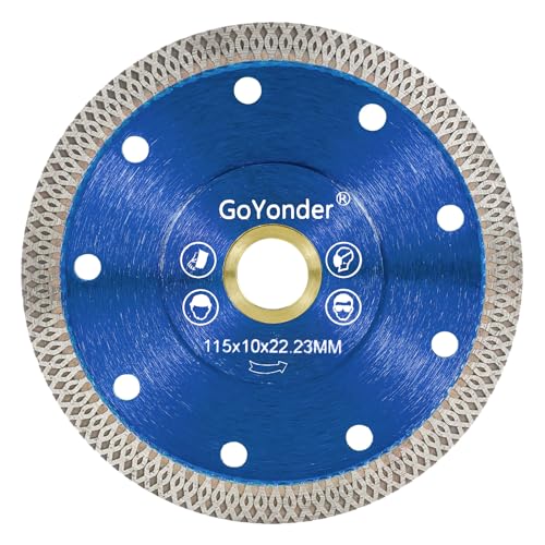 GoYonder 4.5 Inch Tile Blade, Super Thin Diamond Saw Blade for Cutting Porcelain Tiles, Granite Marble Ceramics (4.5") - size: 4.5"-Blue