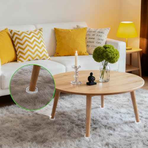 2" Clear Rubber Caster Cups-12PCS Furniture Coasters for Carpet Floor Round - size: 2" 12pcs clear