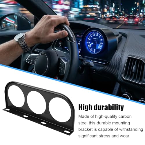 Zpana Car Three Hole Gauge Mounting Panel, 2 Inch Vehicle Dashboard Gauge Pillar Mounting Bracket Pod, Automotive Dash Instrument Holder Replacement, Universal for SUV Automobile Truck - size: Three Hole