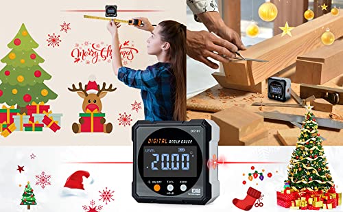 Digital Angle Finder & Gauge, Magnetic Dual Laser Inclinometer - color: Grey
