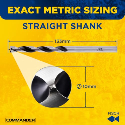 Premium Brad Point Drill Bit - High-Accuracy Woodworking Size: 10mm x 133mm - size: 10 mm x 133 mm (Pack of 1)