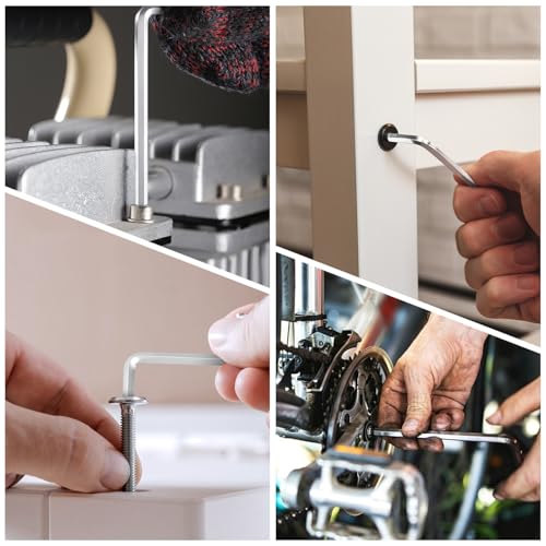 9-Piece Metric Allen Wrench Set, 1.5-10mm Mid-Long Anti-Glare Matte Chrome Vanadium Steel Hex Key Set, L-Shaped Allen Ball End Wrenches for Bike, Motorcycle & Auto Repair - color: Mid-long Matte Set