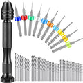 Zhehao 59 Pcs Hand Drill Bits Set Micro Drill Bit Set for Crafts, Black - color: Black