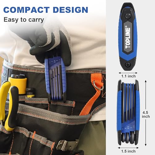 Topline 25-piece Folding Hex Key Set, Metric, SAE, Torx