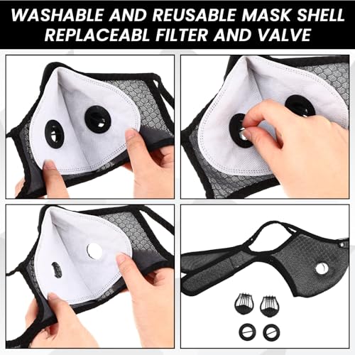 Threlaco Dust Mask Reusable - color: Black, Dark Blue