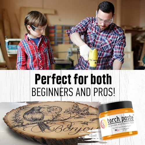 Torch Paste - The Original Wood Burning Paste | Made in USA | Heat Activated Non-Toxic Paste for Crafting & Stencil Wood Burning | Accurately & Easily Burn Designs on Wood, Canvas, Denim & More | 3 OZ - size: 3 oz. (weight)