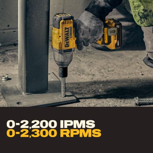DEWALT 20V MAX Cordless Impact Wrench with Hog Ring Anvil, Brushless High Torque 1/2 Impact Gun, 4-Mode Speed, Includes Battery, Charger and Kit Bag (DCF900P1)