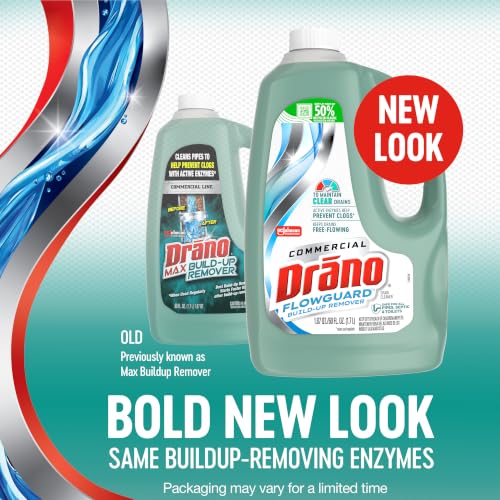 Drano Max Build Up Remover Drain Cleaner, Enzymes & Probiotics Prevents Clogs & Remove Odor-Causing Buildup, Safe for Septic, Toilets & Pipes in Bathroom Drains & Kitchen Sinks, Commercial Line, 60 oz - size: 60 oz (Pack of 4)