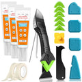 White Silicone Caulk Set-12oz Waterproof Silicone sealant,5 in 1 Caulk Tool