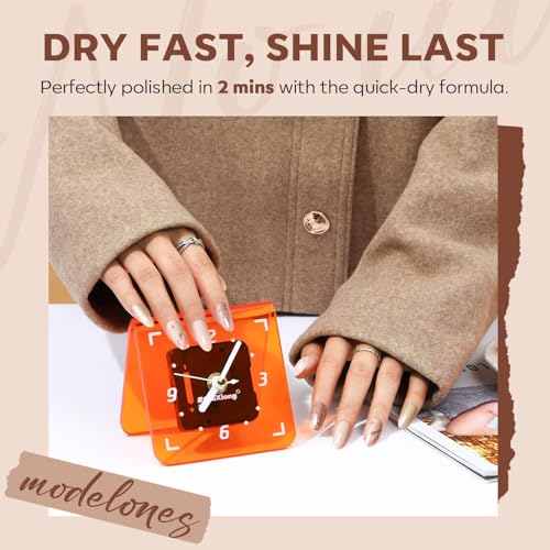 modelones Quick Dry Nail Polish Set, 6 Colors Brown Nude Burgundy - color: A3 Cinnamon Brown