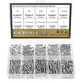 242 Pieces #4-40x 3/16", 1/4", 5/16", 3/8", 1/2", 5/8", 3/4", 7/8", 1", Phillips Pan Head Machine Screws Nuts Assortment Kit, 304 Stainless Steel, Fully Machine Thread - size: #4-40