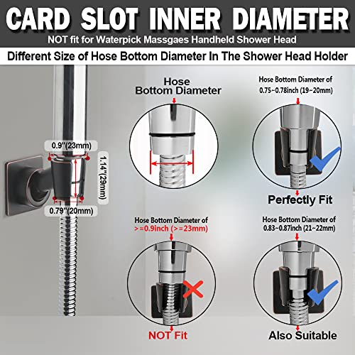 Shower Head Holder Adjustable Handheld Shower Head Bracket Adhesive Shower Wall Mount Holder Brass Shower Wand Holder Oil-Rubbed Bronze, Glue Installation - color: Bronze