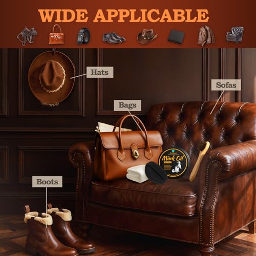 Feilove 4-in-1 Mink Oil Leather Conditioner and Cleaner 3.52 oz - Premium Waterproof Formula for Boots and Shoes - style: 4-in-1