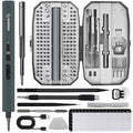 STREBITO 155 in 1 Electric Screwdriver Set, Electric Precision Screwdriver | 140 S2 Magnetic Bits, 3 Torque Settings, 650mAh Battery, Small Power Screwdriver Electronic Repair Tool Kit for Computer RC - color: Grey