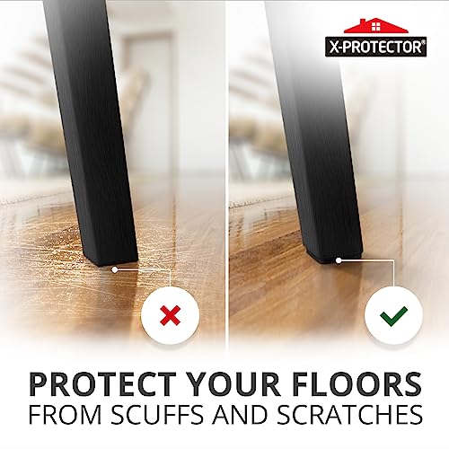 X-PROTECTOR Felt Furniture Pads - 48 PCS 1" - Felt Pads Floor Protectors - size: 1" 48 Black, Square