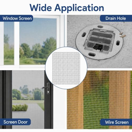 20Sheets Window Screen Patches Repair Kit, 4 Sizes Black Windows Screen Repair Mesh Tapes Blow Dryer, Self-Adhesive Windows Screen Repair Tapes for Window, Door, Screen Tears Holes