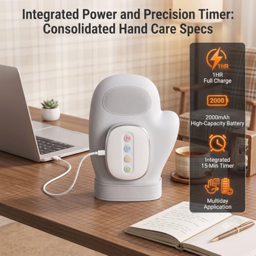 CARYOWN Cordless Hand Massager with Heat and Compression