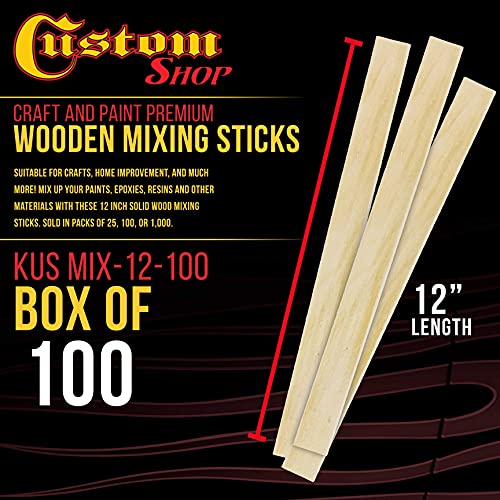 Custom Shop Craft and Paint Sticks (100) 12" Wood Stirrers/Paddles - size: 12" - Pack of 100