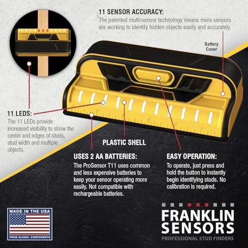 Franklin Sensors ProSensor T11/X1100 Stud Finder, 11-Sensor Wall Scanner - size: Medium