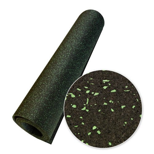 Rubber-Cal Elephant Bark Rubber Flooring - 3/16" Thick - color: Green Dot, size: 48"L x 48"W x 0.2"Th