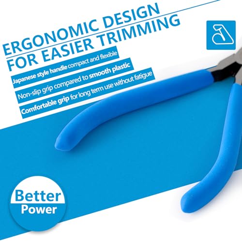 Smooth Jaw Needle Nose Pliers, mshandto 4.8" Non-Serrated High Carbon Steel Long Nose Pliers for Jewelry Making, Wire Bending & Craft DIY, Electronics Repair, Object Grasping Precision Pliers - size: 4.8"-1Pack-Smooth Jaw