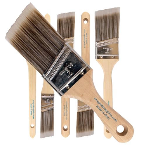 Vermeer Angled Paint Brushes, Paint Brush Set for Trim & Walls, 6 Pc