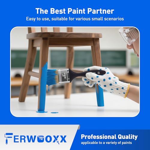Paint Brushes -2 Inch Flat and Angle Paint Brush for All Latex and Oil Paints & Stains Paintbrush for Varnish, Paste, Gesso and Limewash(6 Packs) - size: 6 packs
