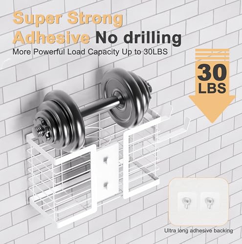 FUNKYLEE 3-in-1 Universal Hair Tool Organizer Wall Mount, White - color: White