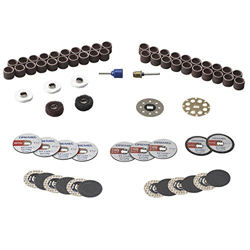 Dremel EZ725 70-Piece All-Purpose Rotary Tool Accessory Set With Storage Kit - EZ-Lock And EZ Drum For Faster Accessory Changes - Perfect for Cutting, Polishing, Cleaning, And Sanding - size: 70-Pieces