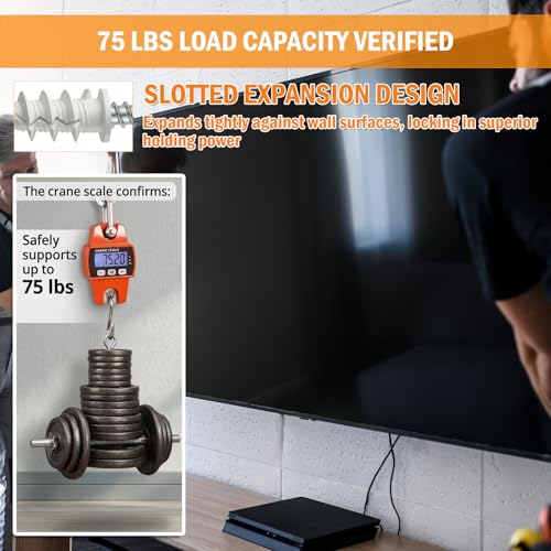 120pcs (60 Sets)-Plasterboard Fixings, Self-Drilling Plasterboard Anchors & #8 Galvanised Screws + Magnetic Screwdriver — 75 lb Hold - color: #8 Screws 120pcs