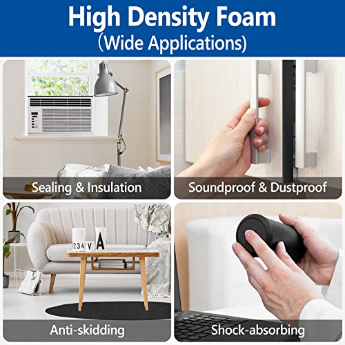 Kikerike Self Adhesive Foam Tape Weatherstrip 1In x 3/8In x 33Ft High Density Foam Insulation Strips Seal Weather Stripping with Strong Adhesive for Door and Window Sound Isolation Soundproofing - size: 1in x 3/8in x 33Ft