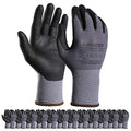 LOCCEF Safety Work Gloves MicroFoam Nitrile Coated-12 Pairs,Seamless Knit Nylon Gloves,Home Improvement,Micro-Foam Gloves - color: Grey-12 Pairs
