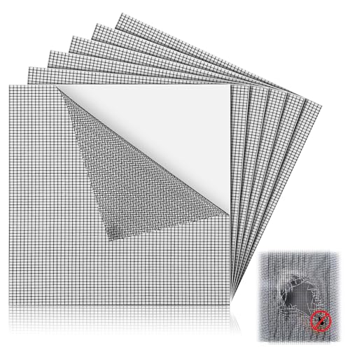 CroBlissful 6 Pcs Screen Patches 12" X 12" Black Fiberglass Mesh - size: 12" X 12"