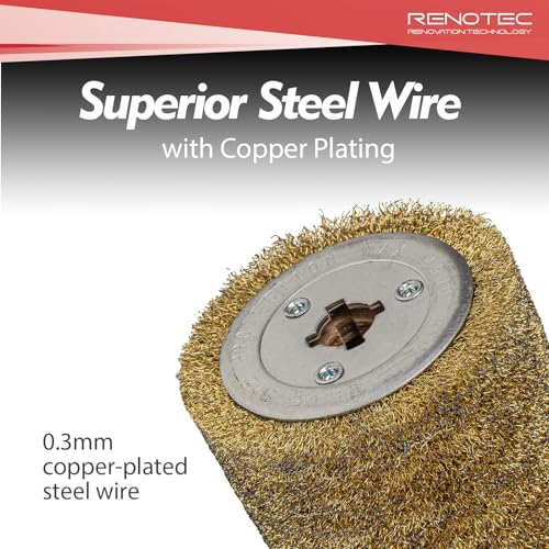 Steel Wire Drum, Copper Plating 0.3mm Wire, 4.33" x 4", 110x100mm, Heavy Rust Removal, for Burnishing Polishing Machine - style: Steel Wire Drum