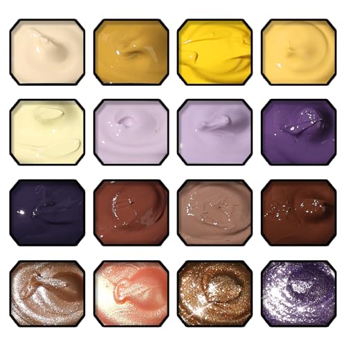 Ombre Gel Polish Palette,16Colors Pat Gel Paint Nail Art Kit Sponge Patting - color: 16 Colors D