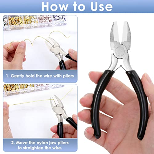 Billbotk Nylon Jaw Pliers for Jewelry Making - Flat Nose, Soft Jaw Pliers for Chain Making - style: Nylon Jaw Pliers