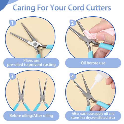 2pcs Long Needle Nose Pliers, 5.9 Inch Long Needle Nose Pliers Jewelry Making Tools Chain Plier Craft Plier for Wire Bending, Repair, Object Grasping - color: Blue-5.9 Inch