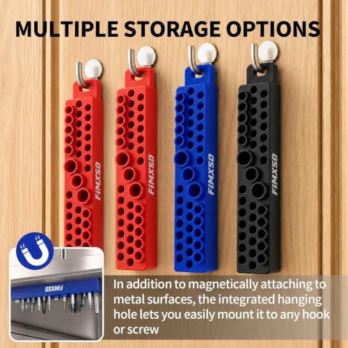 1/4" Magnetic Hex Bit Holder, 39 Holes Bit Storage with Strong Magnetic Base & Wall Mount Holes, Bit Organizer Suitable for Various Tools