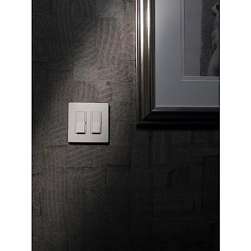Lutron Claro Light Switch Cover Plate, 2 Gang Wallplate, Satin - color: Snow, size: 1 Pack
