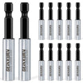 Geinxurn 12Pc 2.5 Inches Screwdriver Bit Holders, Cr-V Extension Socket Drill Bit Magnetic Holder Hex Shank Quick-Change Drill Bit Guide - size: 2.5"