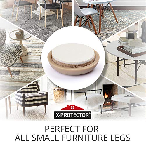 Chair Sliders X-PROTECTOR – Furniture Sliders 40 pcs Carpet Sliders 1” - size: 40 PCS 1", Self-Adhesive, For Carpet
