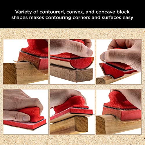 Dura-Gold 20-Piece Contoured Profile 5" Hand Sanding Block Set with 40 - size: 20-Piece